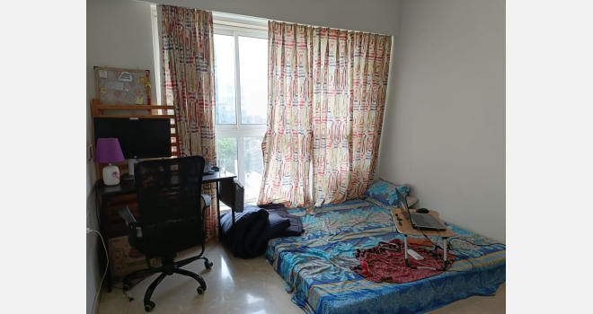 2.5 BHK semi furnished flat for lease in Godrej The Trees