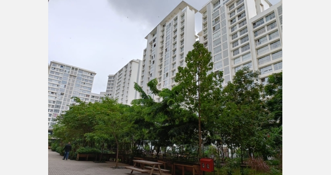 2.5 BHK semi furnished flat for lease in Godrej The Trees